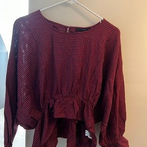 High low peplum blouse